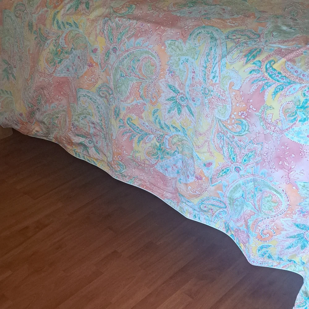 Ralph Lauren King Tres Grand Jamaica Coral Paisley Duvet King Beautiful EUC